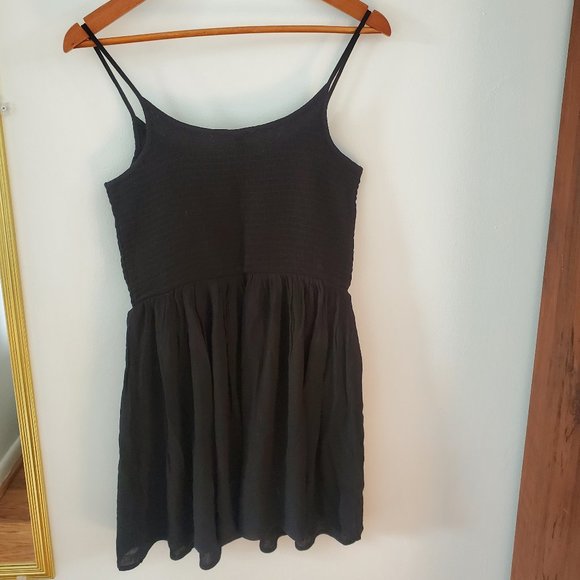 Black smocked mini dress - Picture 2 of 5